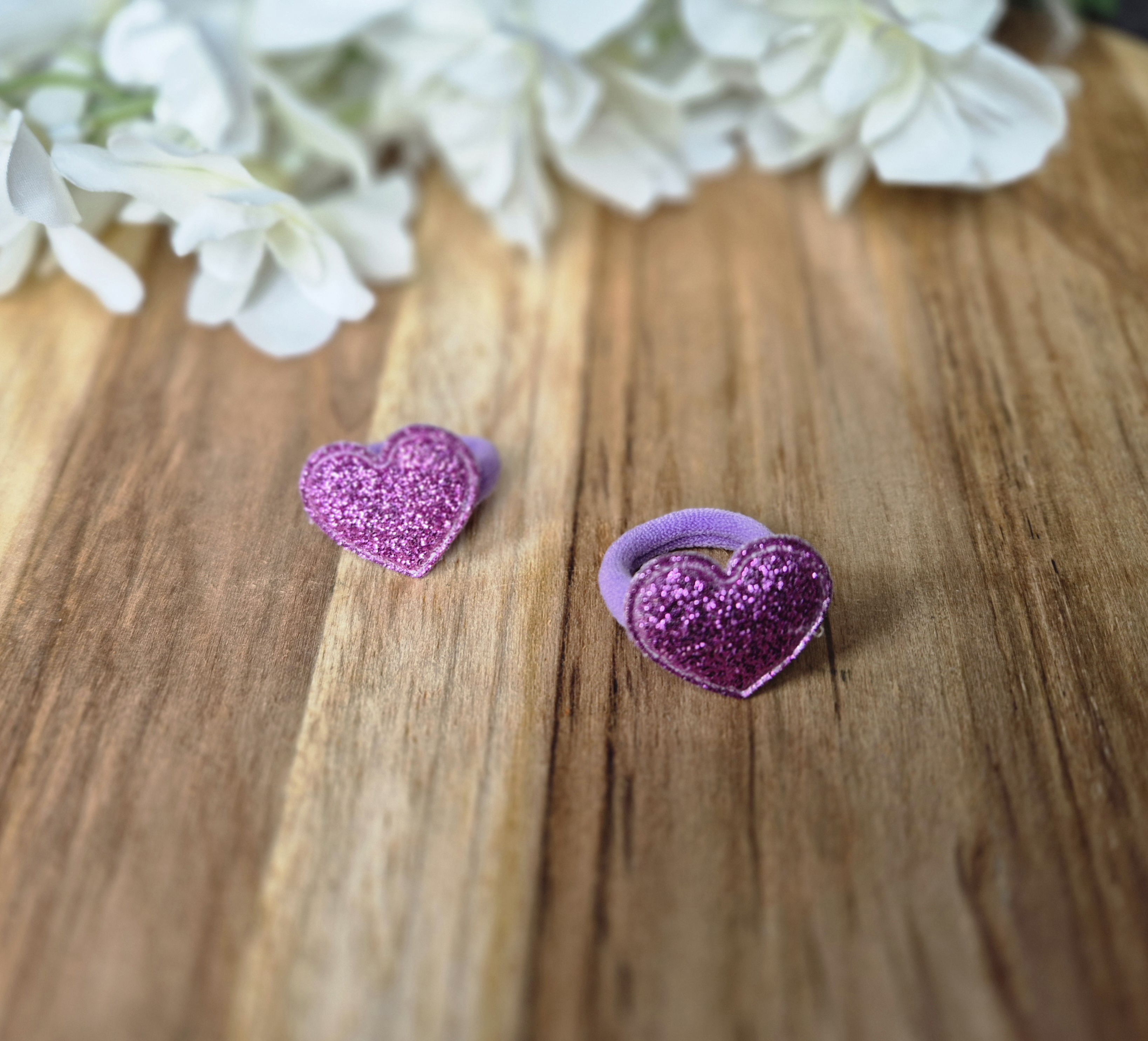 Set Glitter Hart Paars