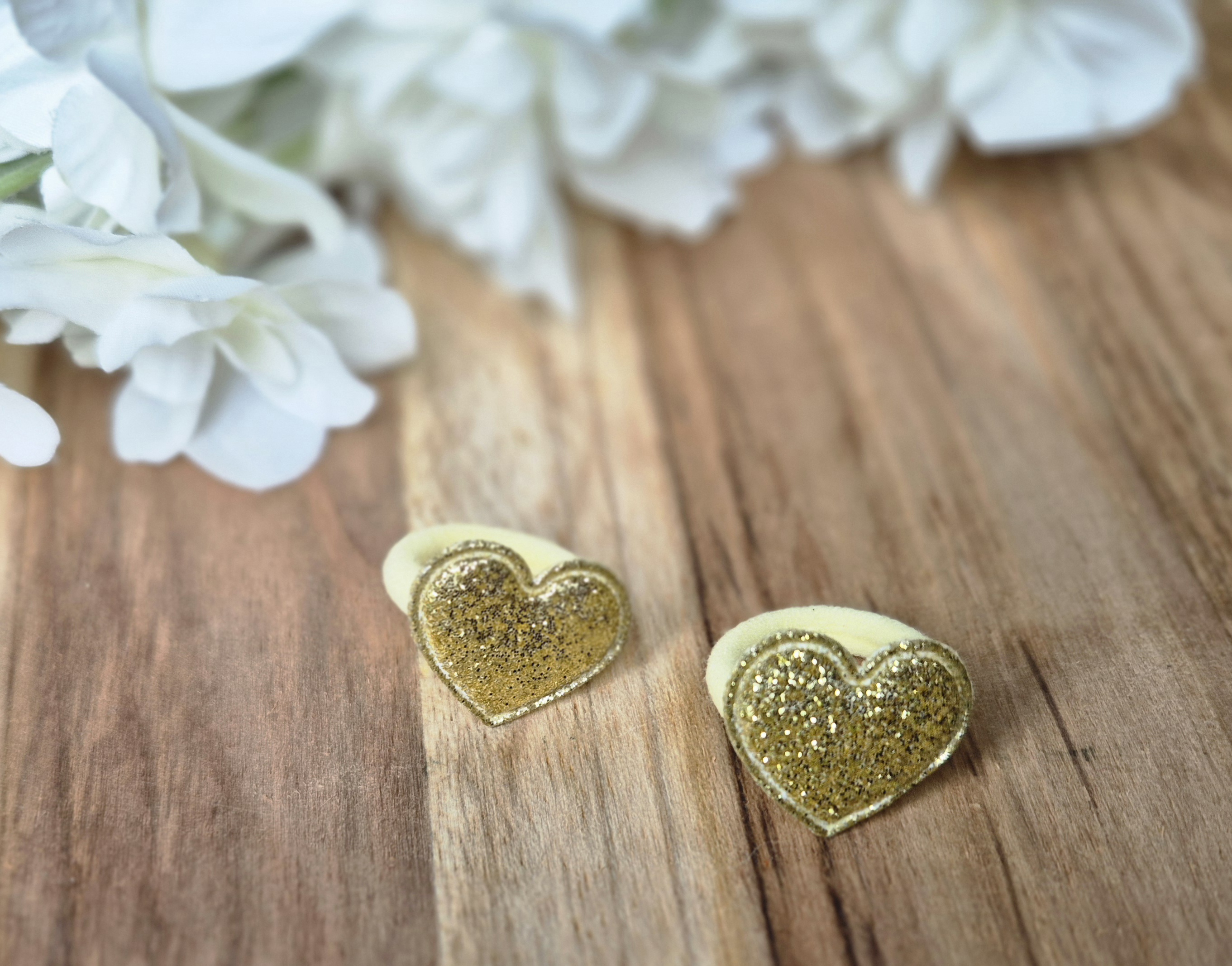 Set Glitter Hart Geel