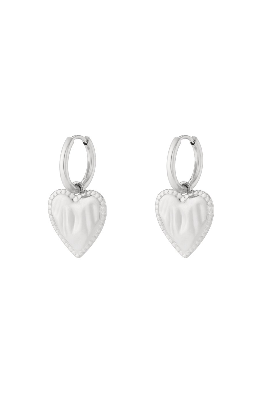 Oorbel hart zilver