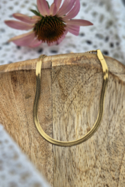 Snake chain armband goud