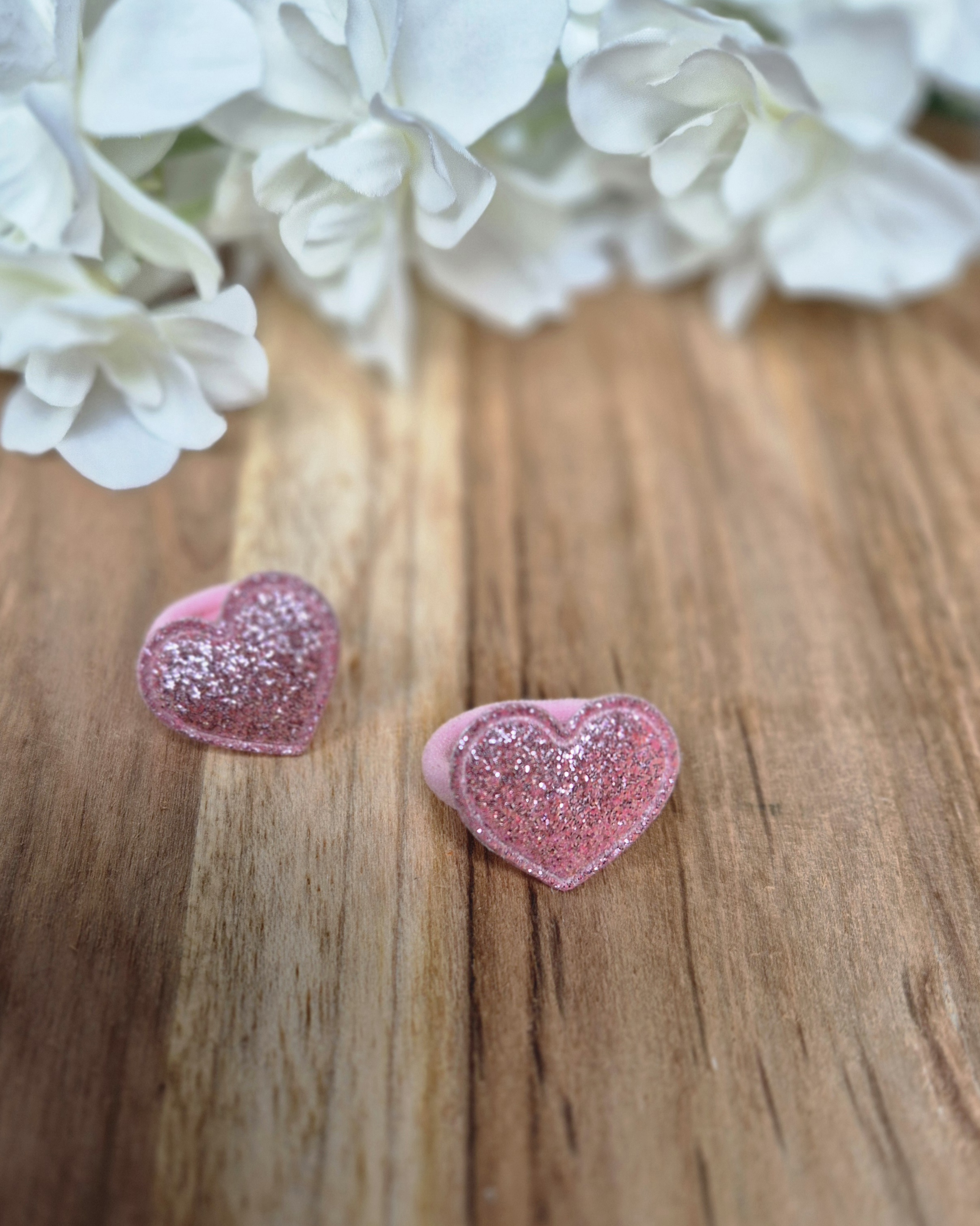 Set Glitter Hart Lichtroze