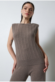 NOT SHY CASHMERE Sleeveless Cable Knit