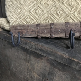 Oud houten kapstok 4 haken