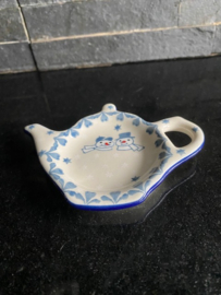 Bunzlau Theetip met sneeuwpoppen