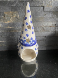 Bunzlau Gnoom 26 cm Fabriek Andy - witte muts met blauwe sterren