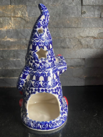 Bunzlau Gnoom 20 cm Fabriek Andy - Bloemen blauw