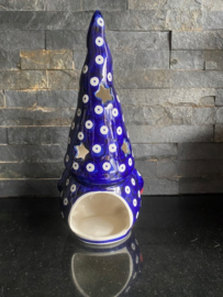 Bunzlau Gnoom 26 cm Fabriek Andy - wit -blauwe stippen