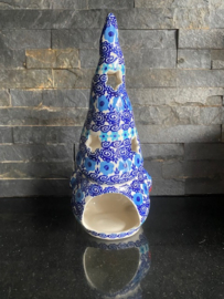 Bunzlau Gnoom 26 cm Fabriek Andy - Bloemen blauw