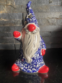 Bunzlau Gnoom 20 cm Fabriek Andy - Bloemen blauw