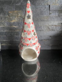 Bunzlau Gnoom 26 cm Fabriek Andy - witte muts met rode hartjes