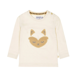 Dirkje - Longsleeve teddy vosje - Off white