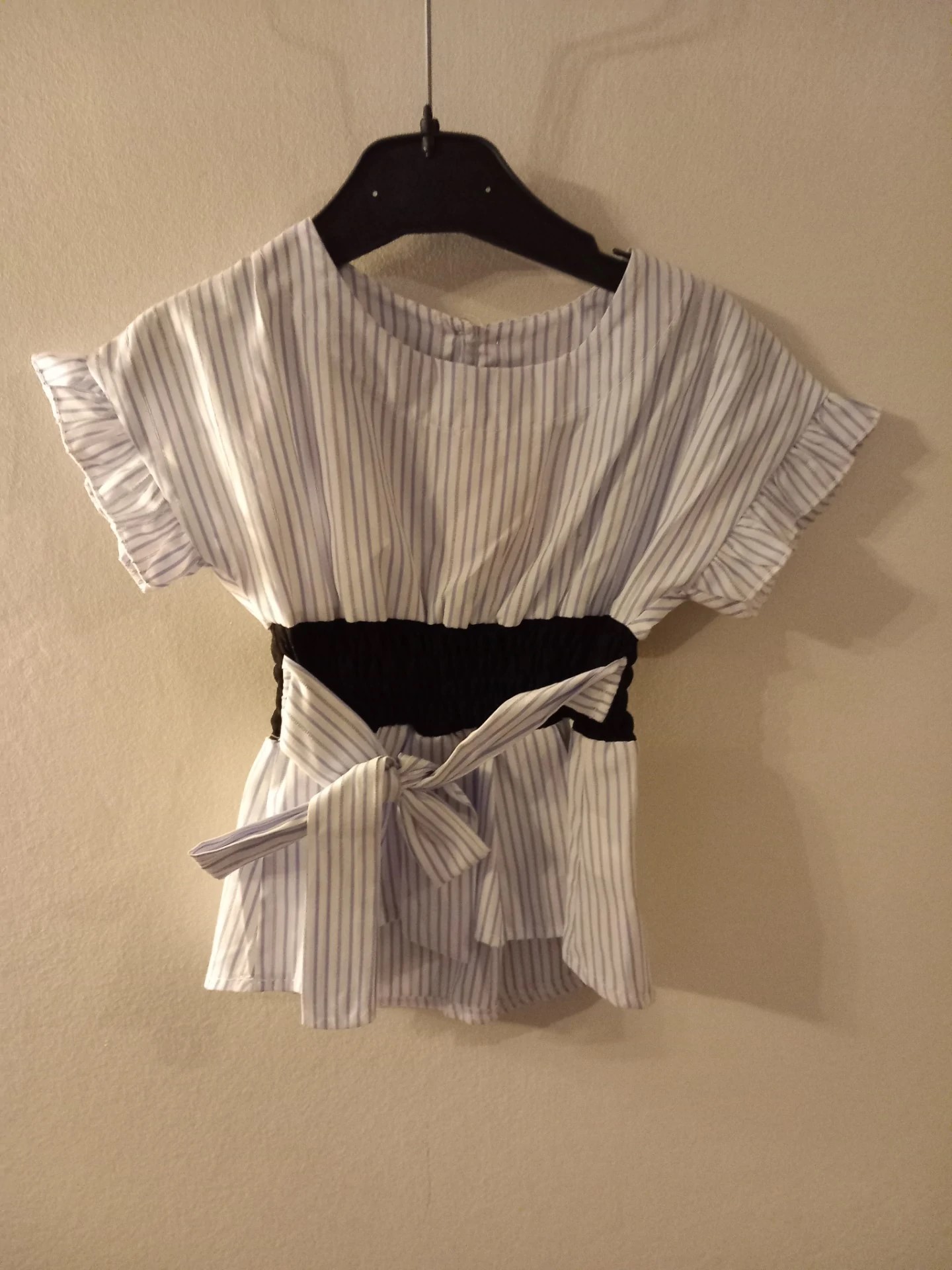 New Collection - Kleedje met streepjes - Wit/Blauw