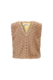 Le Chic - Furry heartshaped gilet Eloisa - beige