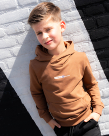 SKURK - Hoodie Svend met print - Bruin