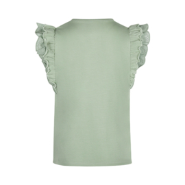 Koko Noko - T-shirt met ruffles en broderie - Zachtgroen