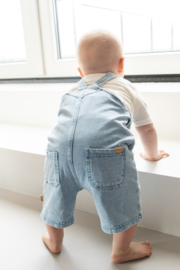 B.E.S.S. - Salopette short jog denim - Stone wash
