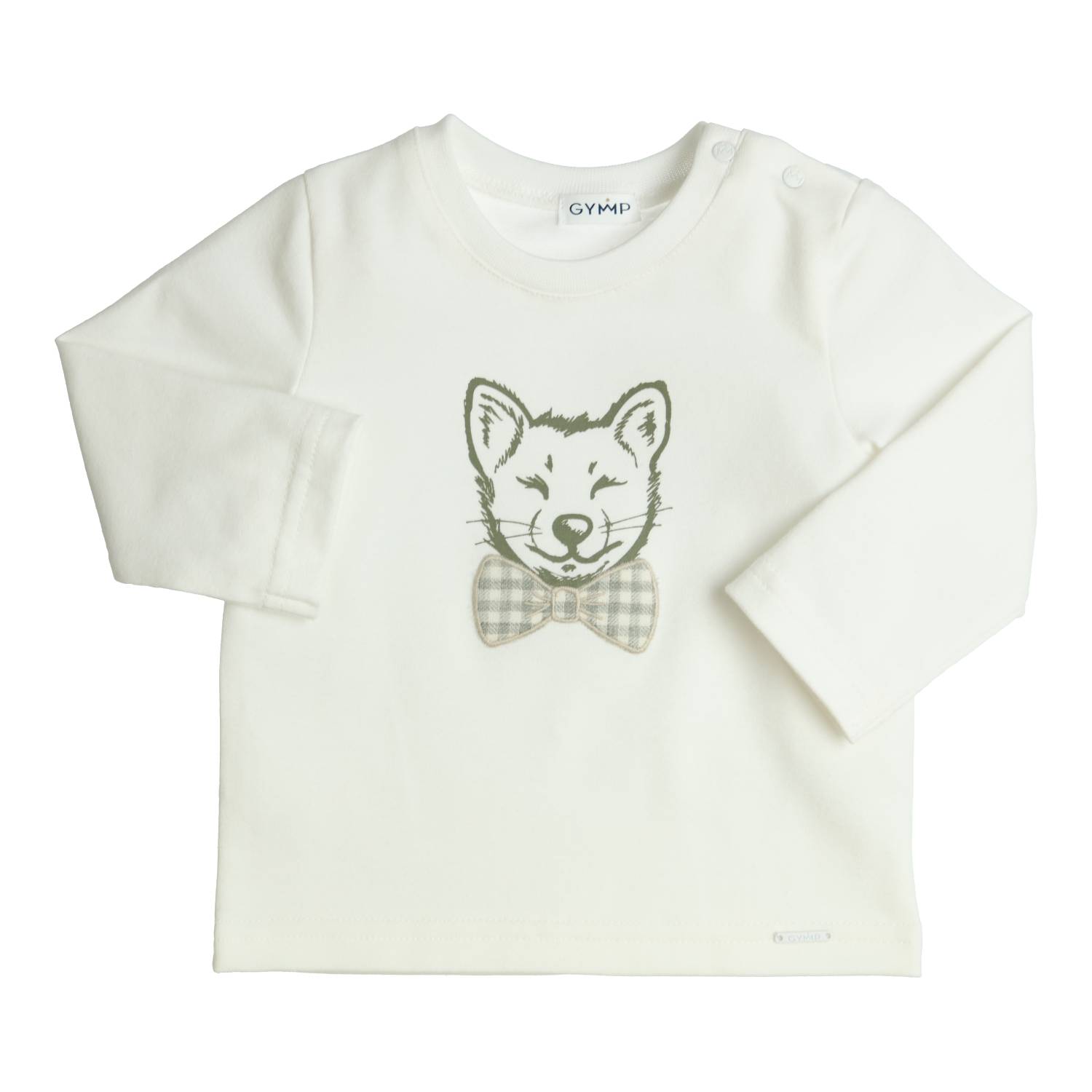 Gymp - Longsleeve Aerodoux met vosje - Off White - Green