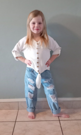 Loévia - Jeans broek met scheurtjes - blauw