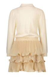 Le Chic - Jurk Sonique knit & plissée - Dreamy Creamy