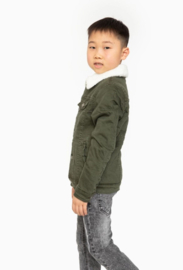 Boomkids - Jacket jeans met teddy - Kaki