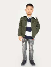 Boomkids - Jacket jeans met teddy - Kaki