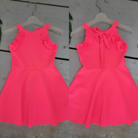 Open kleedje met rufffles - Fuchsia