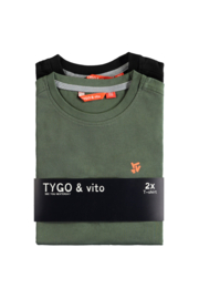 TYGO & Vito - 2-pack T-shirt Stan - Black & Storm Green