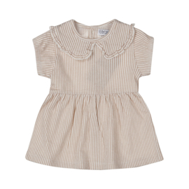 Dirkje - Jurk gestreept - Off white/Bruin