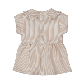 Dirkje - Jurk gestreept - Off white/Bruin