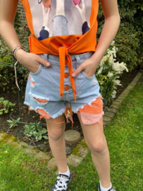 Grasstar - Denim shortje style - oranje