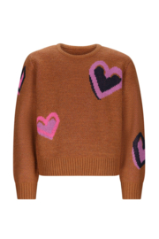 B.Nos - Trui Khloe met lurex glitter - bruin