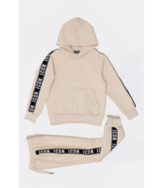 Boomkids - Icon joggingpak met hoodie - beige