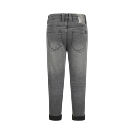 Koko Noko - Jeans loose fit met geborduurde bloem - zwart