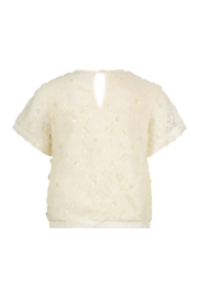 Le Chic - Top Earlyne flower-net - Dreamy Creamy