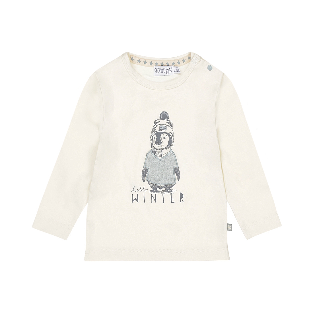 Dirkje - Longsleeve pinguïn - Off white