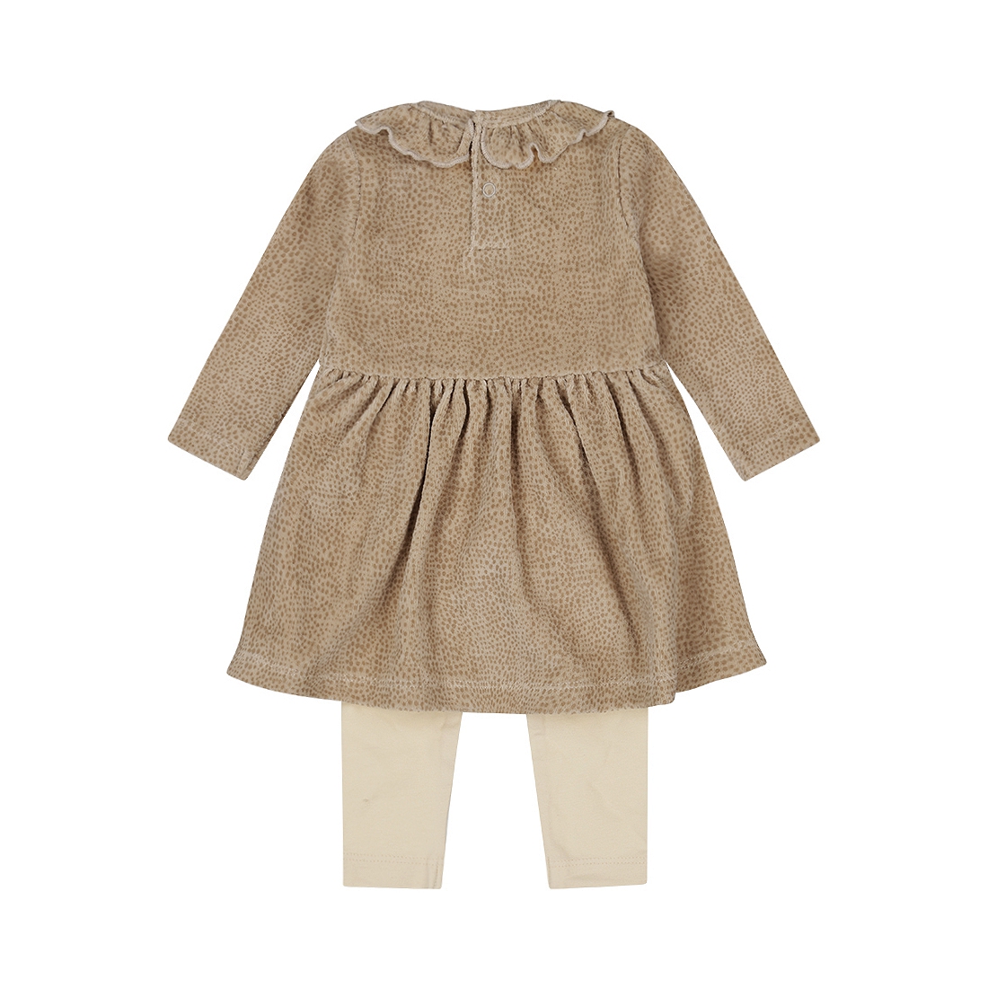 Dirkje - 2-delige set jurk met legging - Beige/grijs