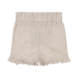 Dirkje - Short gestreept - Off white/Bruin