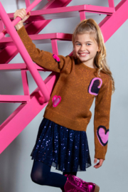 B.Nos - Trui Khloe met lurex glitter - bruin