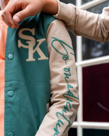 SKURK - Baseball vest Vik - Green/ Sand