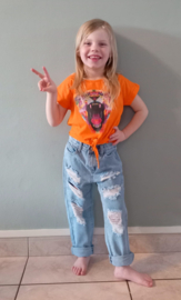 Loévia - Jeans broek met scheurtjes - blauw