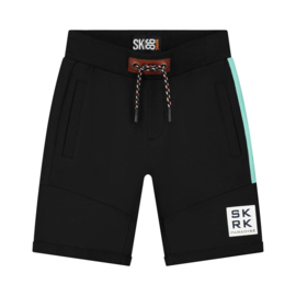 SKURK - Sweatshort Bodin - Black-Light Blue