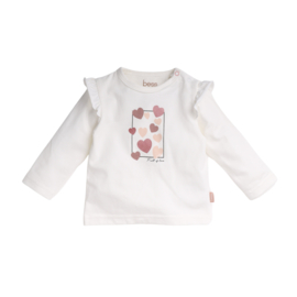 B.E.S.S. - Shirt Ruffles Heart - Off White