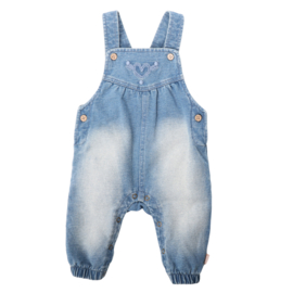 B.E.S.S. - Salopette Denim Embroidery - Snow Wash