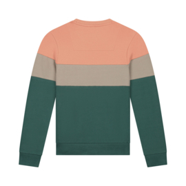 SKURK - Sweater Sjoerd - Peach/ Sand/ Green