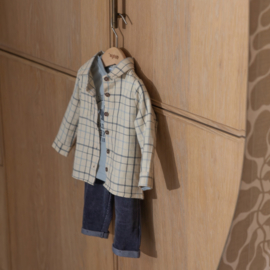 Dirkje - 3-delige set met shirt, blouse en broek - Pebble/Navy