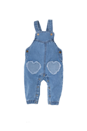 B.E.S.S. - Dungaree Hearts Jog Denim - Stone Wash