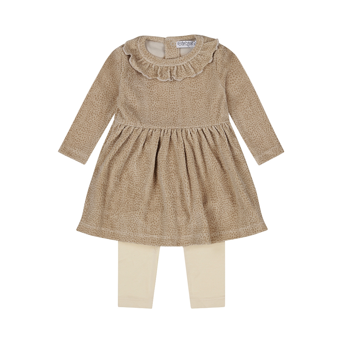 Dirkje - 2-delige set jurk met legging - Beige/grijs