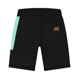 SKURK - Sweatshort Bodin - Black-Light Blue