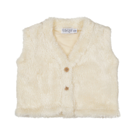 Dirkje - Gilet in imitatiebont - Off white