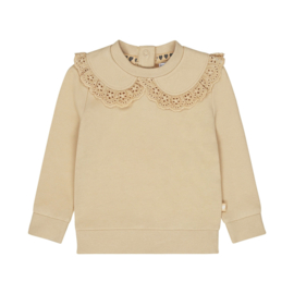 Dirkje - sweater met broderie kraagje - zandkleur